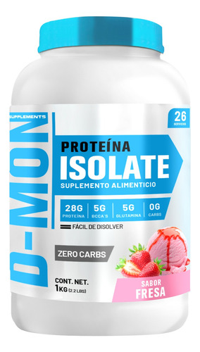 Proteína Whey Hs Hidrolizada Isolate D-mon 1kg Sabores Fresa