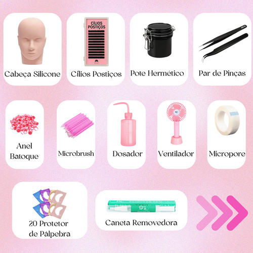 Kit Extensão De Cílios Completo Iniciante Com Acessórios