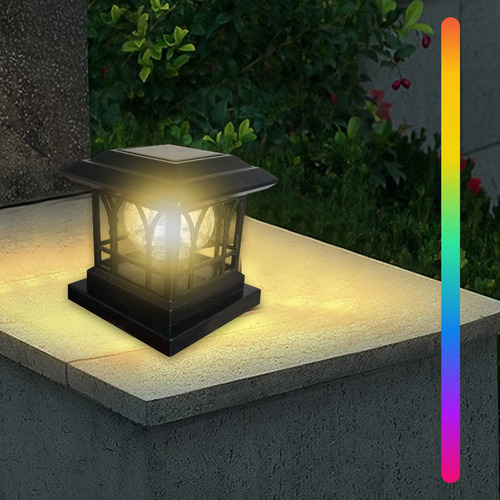 Faros De Columna Solar Para Exteriores, Valla De Jardín, Val