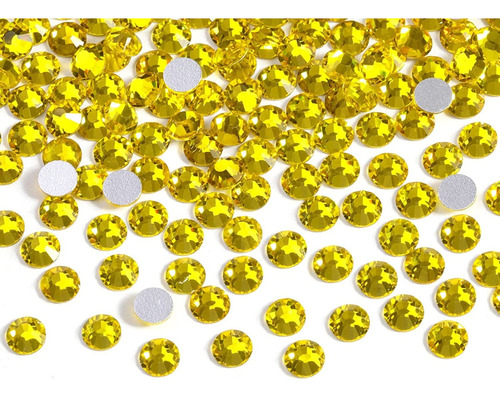 Pedreria Cristal Para Uñas Decoración Tornasol Ss40-34-30-20 Color Amarillo Ss30-6.3mm-6.5mm-288pzs