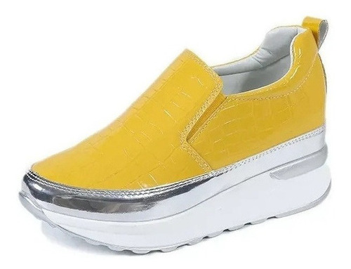 Zapatos Deportivos Mujeres Cuñas Plataforma  Amarillo