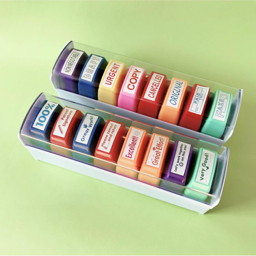 8 Uds. De Sellos For Profesores, Conjunto Colorido Con