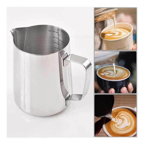 Imagen 6 de 9 de Barista Pitcher Jarra Leche Arte Latte 600cc Café Pettish