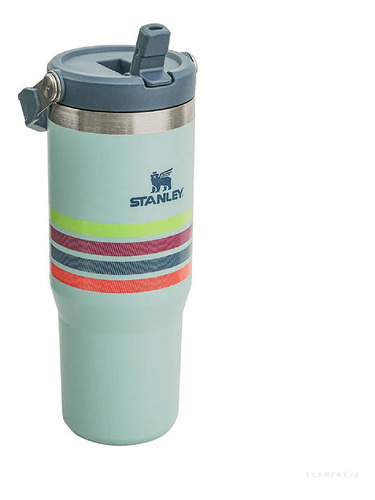 Botella Térmica Stanley Flip Straw 2.0 887 Ml Color Seafoam Stripe