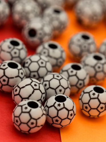 Balón Separador Acrilico Para Pulsera 100gr Futbol Volley Futbol Blanco 1 Cm 1 Cm