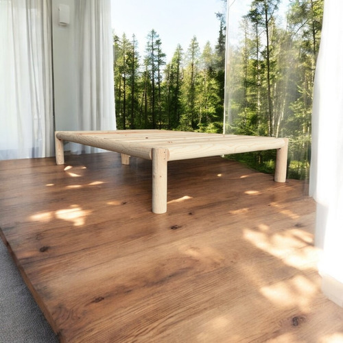 Base Para Cama Matrimonial Madera Maciza Box Recamara Box Natural Modelo B