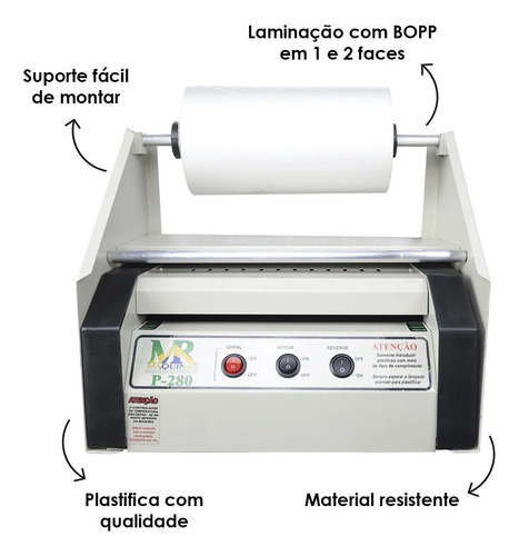 Plastificadora P280 Com Suporte Bobina Fosco Bopp 24cm 220v