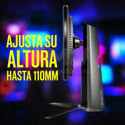 Monitor Gamer LG Ultragear 24'' Fhd 180hz 1ms Ips Pivoteable