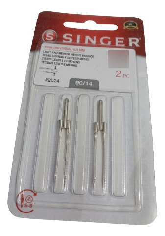 Agujas Doble Singer #90/14 De 4mm Para Máquina Doméstica 