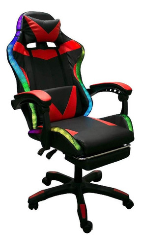 Silla de escritorio Titano SGCRPLED01BL gamer ergonómica  negra y roja con tapizado de pvc
