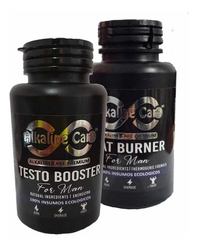 Pack Testo Booster 100 Cáps + Fat Burner For Man 100 Cáps