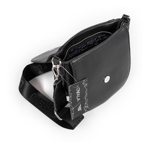 Imagen 3 de 6 de Carteras Bandoleras Las Oreiro Mujer Cuero Sintetico Negras