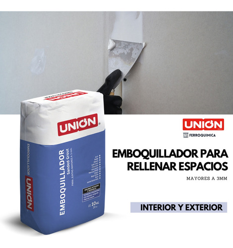Emboquillador / Boquilla Union 10 Kgs. Color Beige. Diseñado para Rellenar y/o Realzar Boquillas entre Pisos y Losetas de Cerámica, Barro, Mármol, etc. Para Interiores y Exteriores
