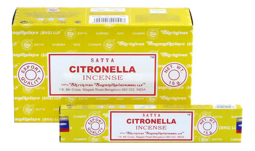 Sahumerios Satya Nag Champa - 10 Unidades Fragancia Citronella