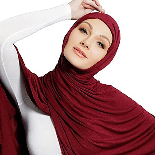 Hophor Jersey Hijab Bufandas Para Mujer, Musulmana Head Wrap