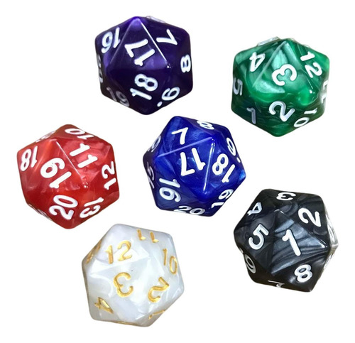 Juego De Dados Poliédricos D20 De 6 Piezas, Juego De Dados