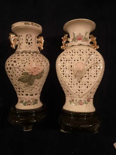 Par De Floreros Decorativos De Porcelana China