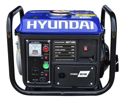 Imagen 3 de 3 de Generador portátil Hyundai HHY1000 1000W monofásico 110V