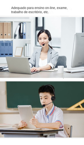 Fone De Ouvido Removíve C/ Microfone Usb Headset Call Center