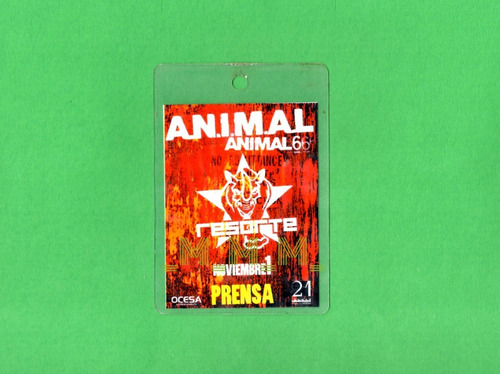 A.n.i.m.a.l. Animal 6 Resorte Gafete Prensa 2001 Cd 