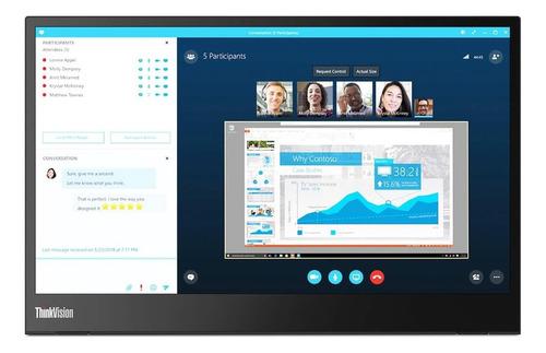 Monitor Ips Full Hd De 14 Pulgadas Lenovo Thinkvision M14 De