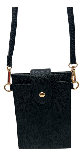 Cartera Para Dama Con Crossbody Ajustable Negro Lisa