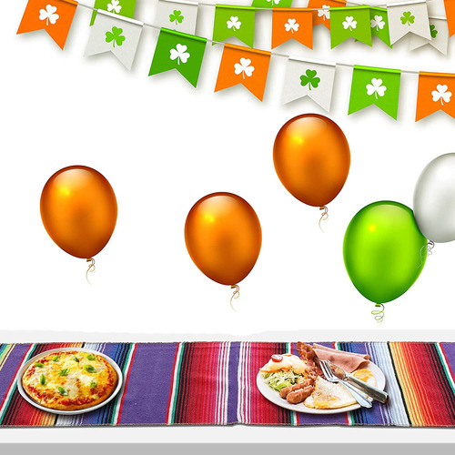 Manta De Mesa Mexicana Para Fiestas Mexicanas, 12 Unidades,