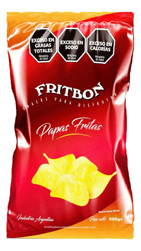 Papas Fritas Marca Fritbon X 500 Grs Caja 6 Unidades