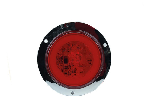 Plafon Led 4 Pulgadas C/aro Gel Rojo + Estrobo Filo Cromado