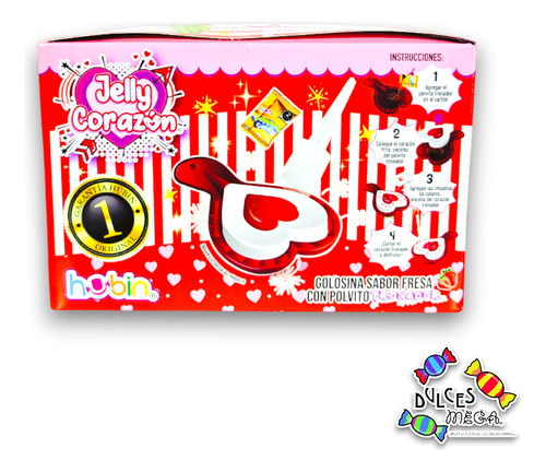 Hubin Jelly Corazon Gomita Fresa Tronador Chis C/12-original
