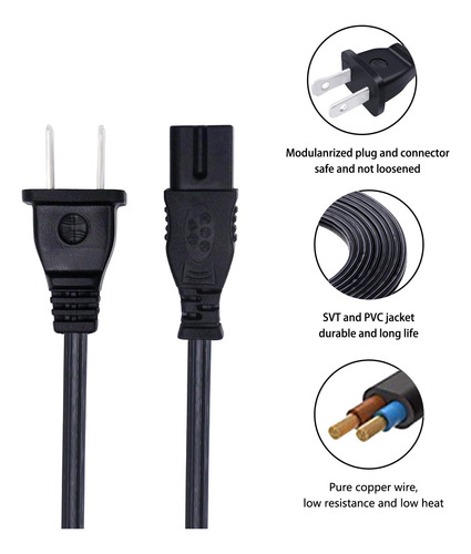 Cable De Alimentación Ul Para Tv Vizio-tv D40-d1 D24-d1 D32f