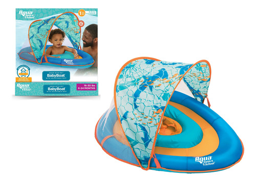 Flotador Para Bebe Con Toldo Azul 6-24 Meses Fps 50+ Azul