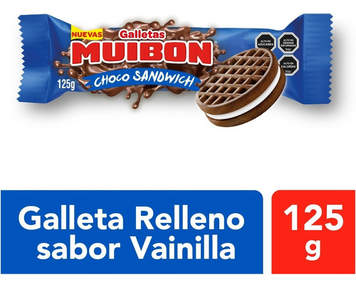 Galleta Muibon Choco Sandwich Relleno Sabor Vainilla 125g