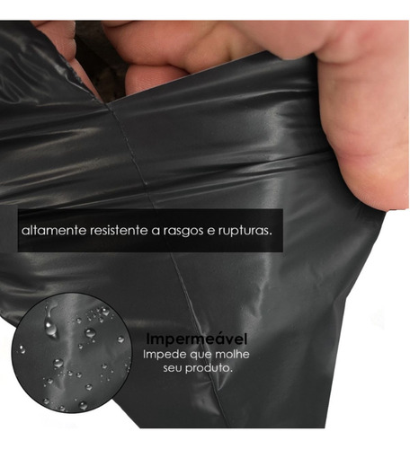 250un Envelope Ecommerce Economy Preto Correio Sedex 19x25cm