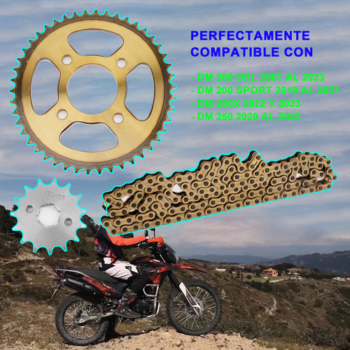 Kit De Arrastre Cadena Reforzada Italika Dm200 250 F0203ks24
