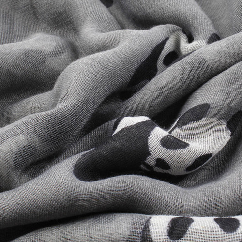 Fe Bufanda Casual De Gasa Con Diseño De Panda, Color Gris,