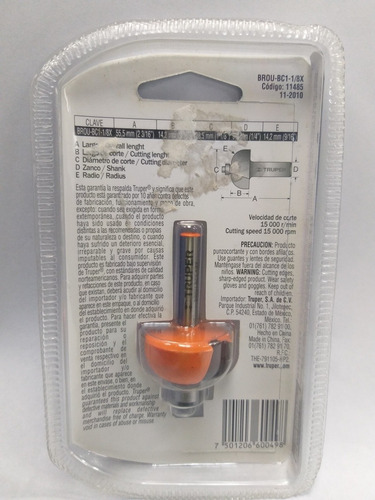 Broca Para Trompo Truper 1.1/8