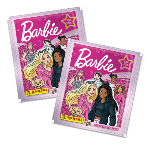 Figurinha Barbie Juntas Brilhamos Blister 6 Envelopes Panini