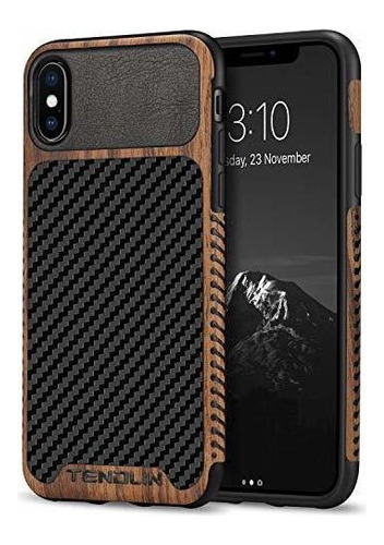 Tendlin Compatible Con iPhone XS Max Funda De Madera Con Fib