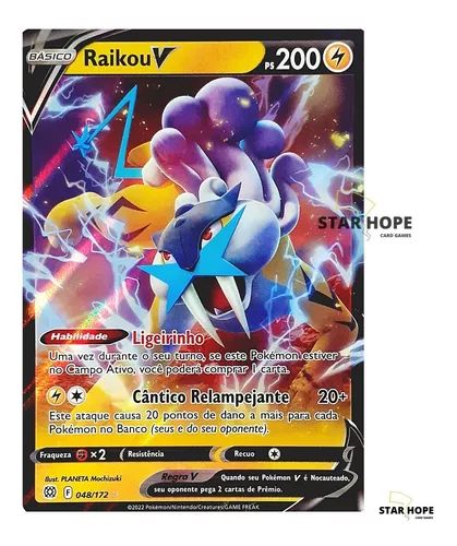 Carta Pokemon Raikou V Lendário Astros Cintilantes Original