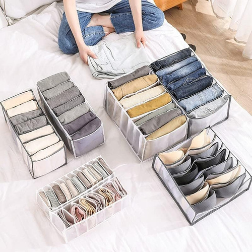 1pc Caja Organizadora De Ropa Con 9 Rejillas Almacenamiento