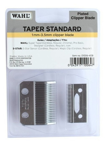 Wahl Cuchilla Repuesto Cortadora Taper Standard Blade Usa