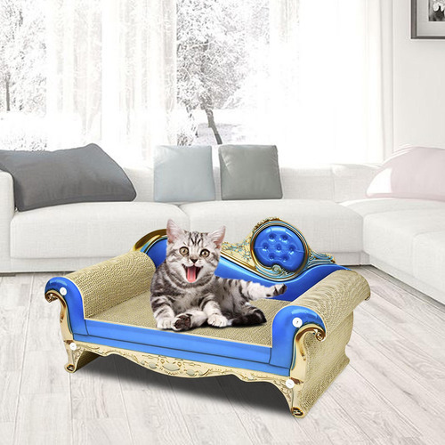 Cat Scratch Pad Lounge Bed Grinding Claw 60cmx29cmx30cm Azul