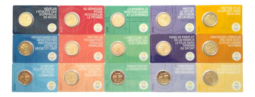 5 Sets Conmemorativos 3 X 2 Euros Francia Olimpiadas 2024 Pa