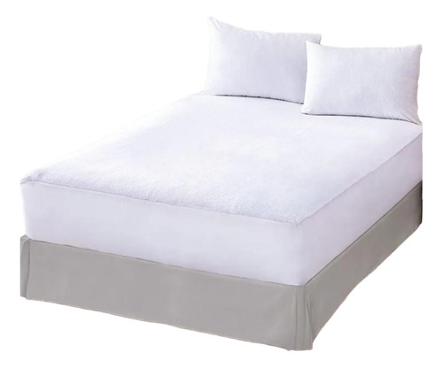 Protector Colchon Ultrasuave Individual Concord Color Blanco Diseño De La Tela Blanco