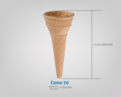 Imagen 2 de 2 de Cucurucho Para Helado Cono 70 A R 4 Cajas