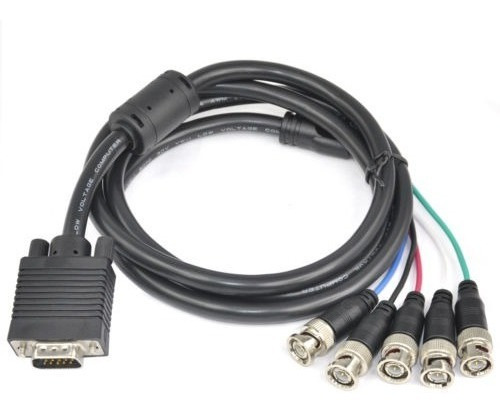1,5 M Svga 5 Cable Del Monitor Vga Rgb Bnc Conducir Conexion