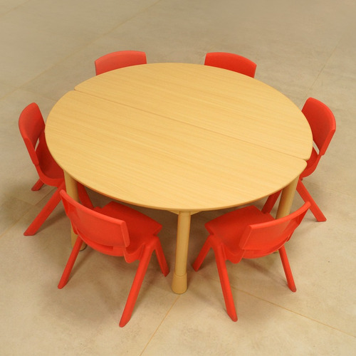 Mesa Semi-circular Con Altura Regulable Para Niños.