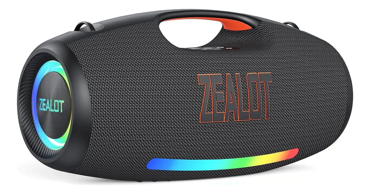 Bocina Bluetooth Zealot S89 250 W Estéreo Fuerte Y Subwoofer Impermeable Ipx6 Tws Usb Aux Card TF Luz Rgb Powerbank Ecualizador For Fiesta Color Black