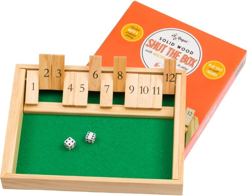 Juegos De Mesa Shut The Box 12 Numeros De Madera Regal Games